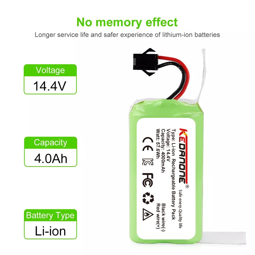 Genuine 14.4V 2600mAh Li-ion Battery for Conga Excellence 990 1090 1790 1990 Ecovacs Deebot N79 N79S DN622, Eufy Robovac 30 35C
Genuine 14.4V 2600mAh Li-ion Battery for Conga Excellence 990 1090 1790 1990 Ecovacs Deebot N79 N79S DN622, Eufy Robovac 30 35C