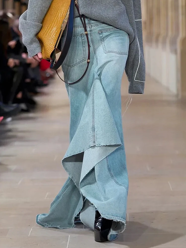 VERDEJULIAY юбки джинсовые с разрезом для женщин с высокой талией, однотонная, синяя, Лоскутная, необычная, темпераментная, положительная и отрицательная
VERDEJULIAY юбки джинсовые с разрезом для женщин с высокой талией, однотонная, синяя, Лоскутная, необычная, темпераментная, положительная и отрицательная