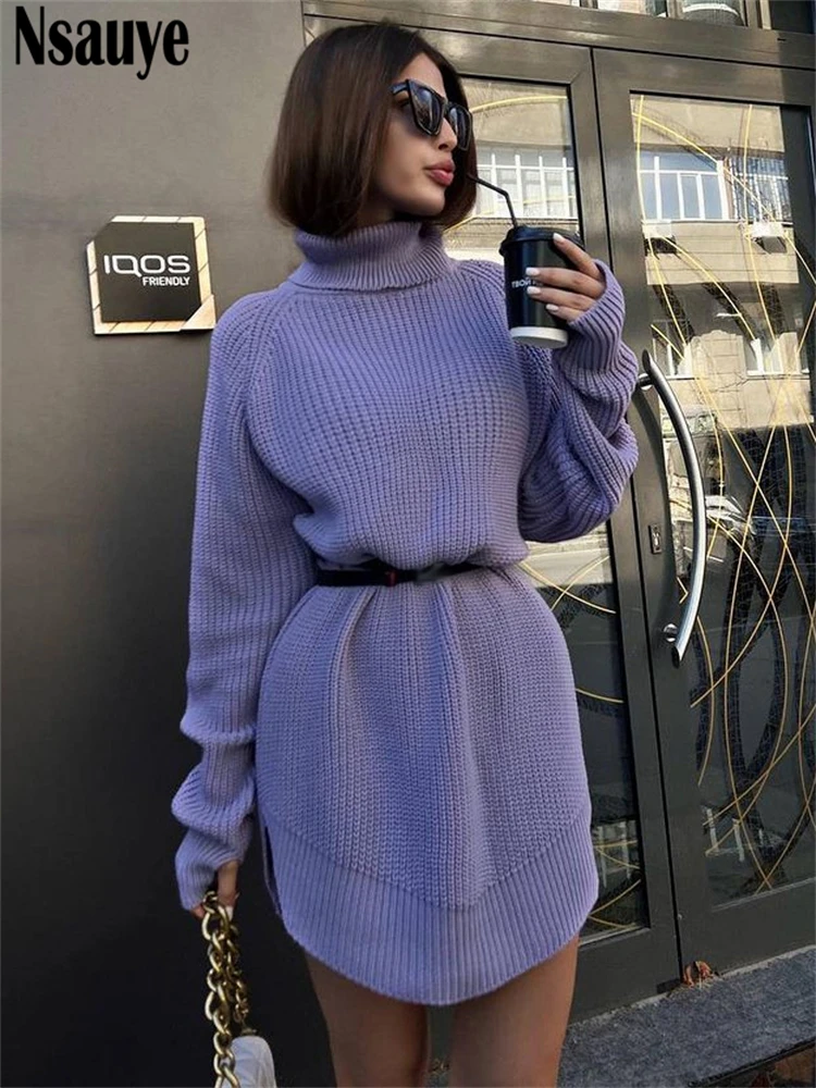 Nsauye Casual Turtleneck Warm Loose Women Mini Knitted Sexy Sweater Dress Winter Long Sleeve Y2K Fashion Club Dress Party 2022
Nsauye Casual Turtleneck Warm Loose Women Mini Knitted Sexy Sweater Dress Winter Long Sleeve Y2K Fashion Club Dress Party 2022