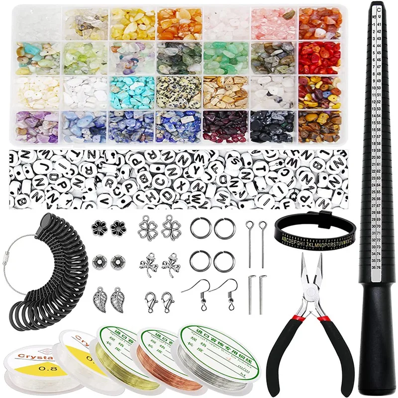 Ring Jewelry Making Kit With 28 Colors Crystal Beads - 2000Pcs Crystal Jewelry Making Kits With Letter Bead, Pliers
Ring Jewelry Making Kit With 28 Colors Crystal Beads - 2000Pcs Crystal Jewelry Making Kits With Letter Bead, Pliers