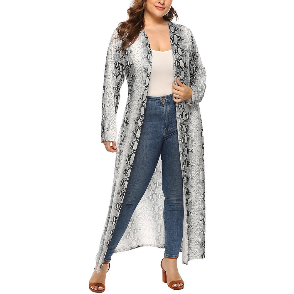 Women Plus Size Fashion Casual Snake Print Cardigan Long Sleeve Coat Open Front Autumn Spring Cardigan XL -4XL
Women Plus Size Fashion Casual Snake Print Cardigan Long Sleeve Coat Open Front Autumn Spring Cardigan XL -4XL