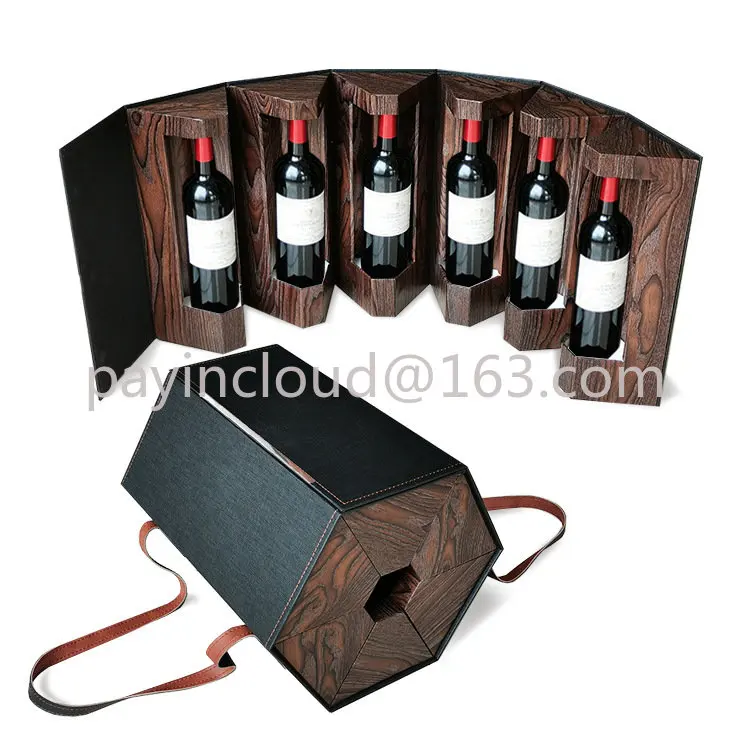 

6 упаковок, коробка для красного вина, 6 бутылок, коробка для упаковки вина, 2022 год, патент для активности, новая складная коробка для вина