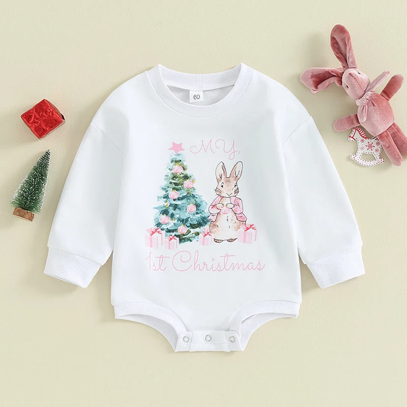 Baby Girls Christmas Sweatshirt Romper Long Sleeve Crew Neck Tree Rabbit Print Bodysuit Jumpsuits Xmas Child Clothes Outfits
Baby Girls Christmas Sweatshirt Romper Long Sleeve Crew Neck Tree Rabbit Print Bodysuit Jumpsuits Xmas Child Clothes Outfits