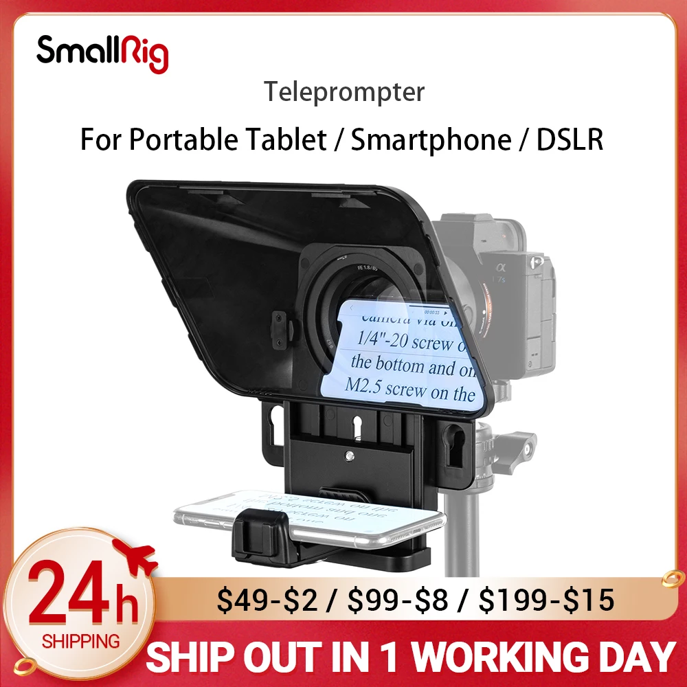 SmallRig Desview Portable Tablet / Smartphone / DSLR Teleprompter TP10 For IPad Huawei Samsung Xiaomi 3374
SmallRig Desview Portable Tablet / Smartphone / DSLR Teleprompter TP10 For IPad Huawei Samsung Xiaomi 3374