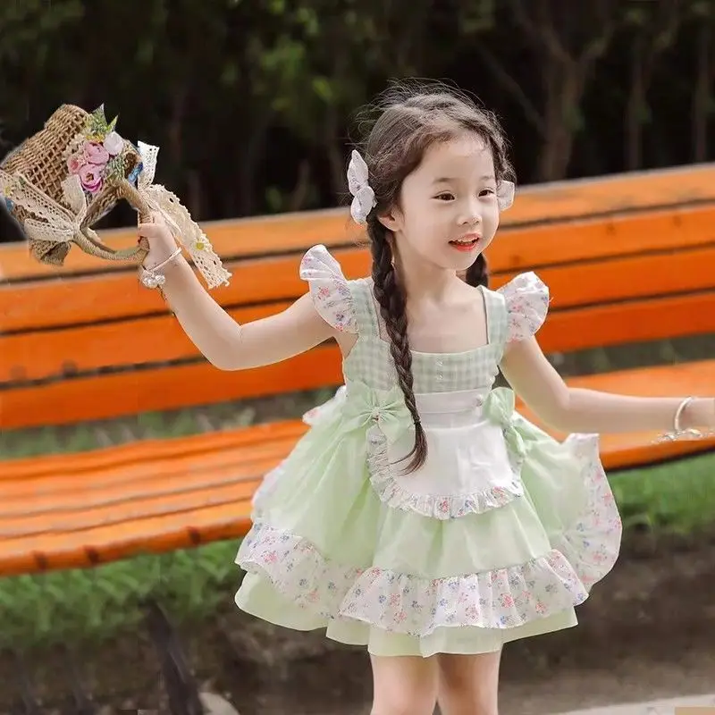 Girls Lolita Princess Dress Summer Dress Children's Green Floral Dress Girl Baby Sling Tutu Dress Thin Dress
Girls Lolita Princess Dress Summer Dress Children's Green Floral Dress Girl Baby Sling Tutu Dress Thin Dress