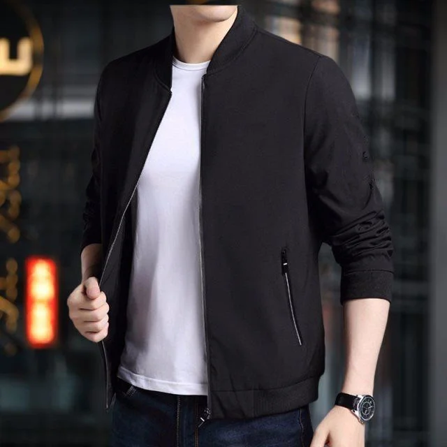 Men's New Korean Casual Coat Spring And Autumn Stand Collar Baseball Jacket Trend Thin Kpop Black Blue Gray
Men's New Korean Casual Coat Spring And Autumn Stand Collar Baseball Jacket Trend Thin Kpop Black Blue Gray