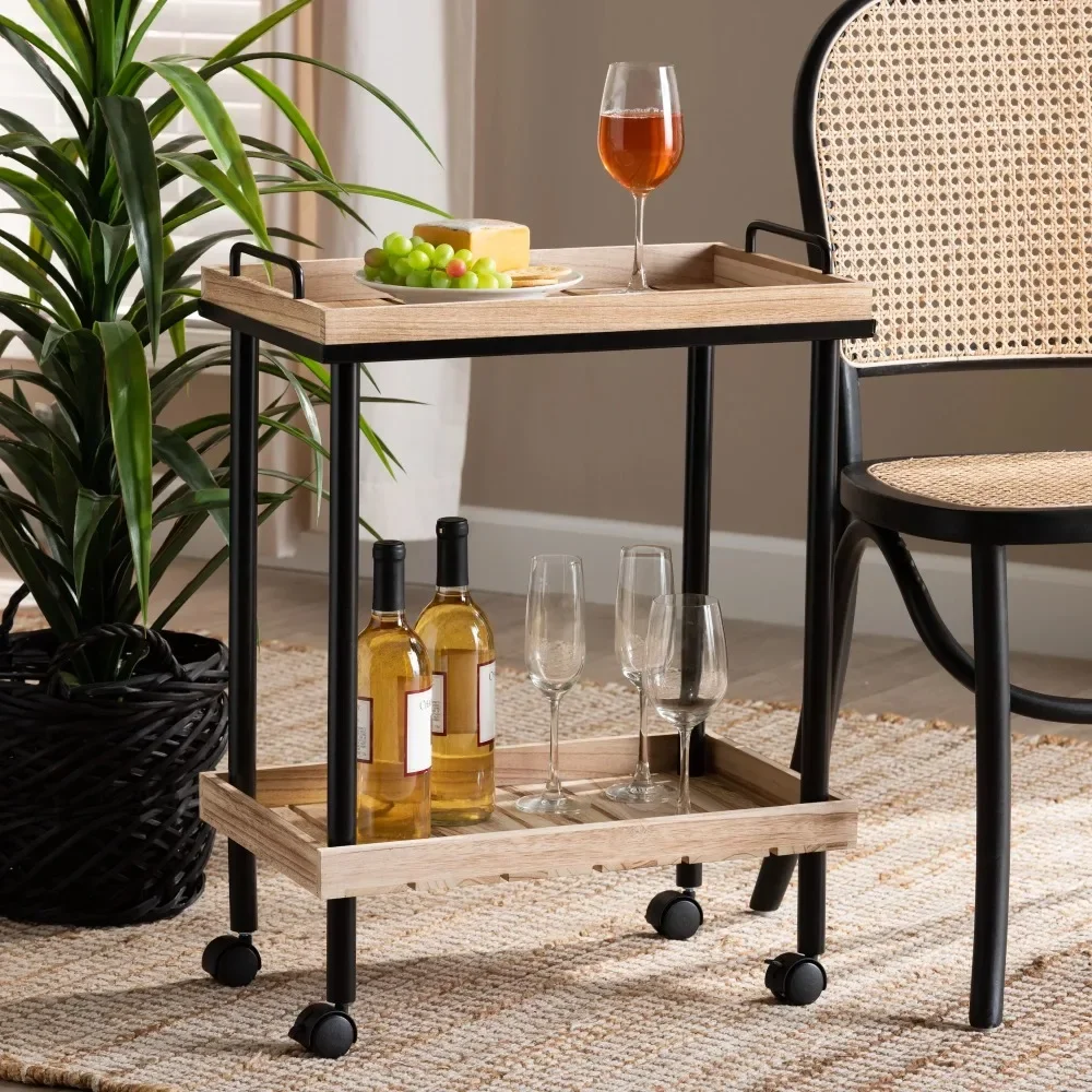 Baxton Studio Olinda Modern and Contemporary Oak Brown Finished Wood and Black Metal Kitchen Cart
Baxton Studio Olinda Modern and Contemporary Oak Brown Finished Wood and Black Metal Kitchen Cart