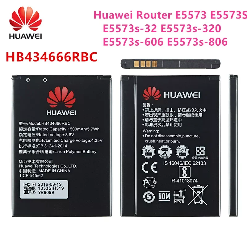100% Orginal HB434666RBC 1500mAh Battery For Huawei Router E5573 E5573S E5573s-32 E5573s-320 E5573s-606 E5573s-806 Mobile phone
100% Orginal HB434666RBC 1500mAh Battery For Huawei Router E5573 E5573S E5573s-32 E5573s-320 E5573s-606 E5573s-806 Mobile phone