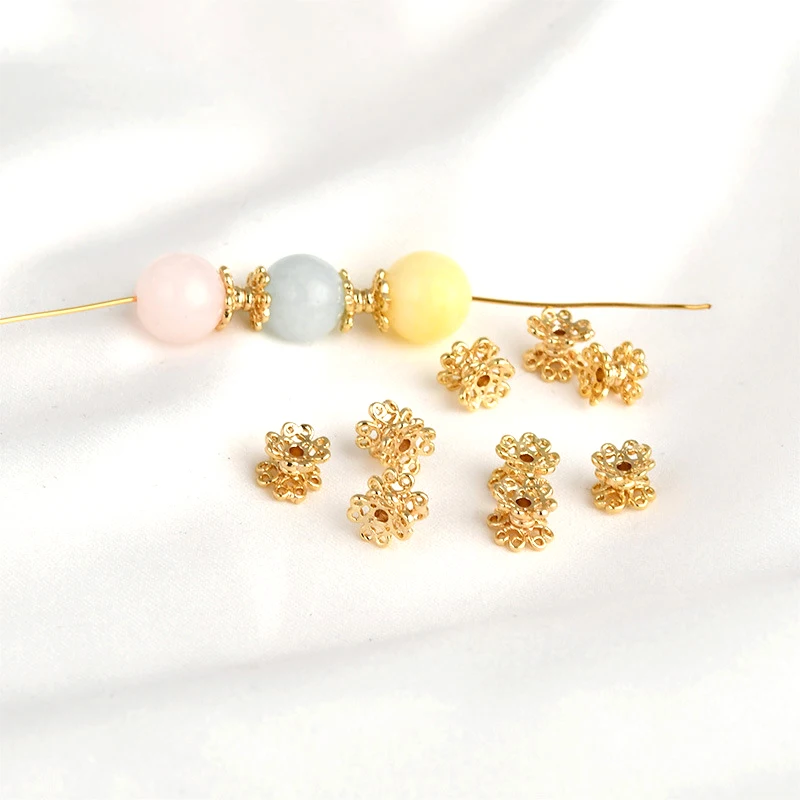 6pcs copper plated 18K Gold double-layer Flower Beaded Flower tray DIY hand jewelry bracelet bead separation accessory material
6pcs copper plated 18K Gold double-layer Flower Beaded Flower tray DIY hand jewelry bracelet bead separation accessory material