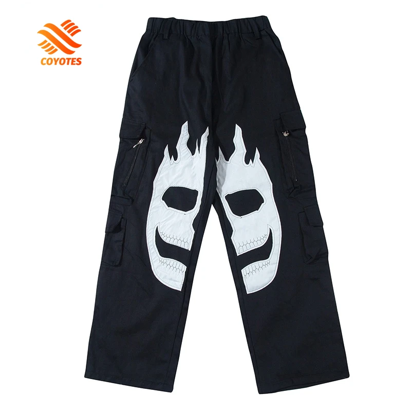 COYOTES Men Cargo Pants Multiple Pockets Wide Leg Pants Funny Flame Skull Loose Straight Baggy Men Hip Hop Casual Trousers
COYOTES Men Cargo Pants Multiple Pockets Wide Leg Pants Funny Flame Skull Loose Straight Baggy Men Hip Hop Casual Trousers