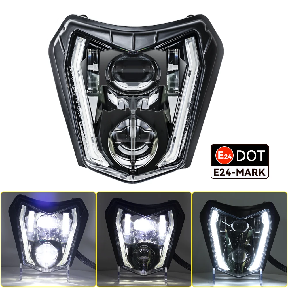 For KTM EXC XCW XCF TC FE TE 125 250 300 350 450 530 690 SMR Motocross Enduro Dual Sport Light E24-mark Motorcycle LED Headlight
For KTM EXC XCW XCF TC FE TE 125 250 300 350 450 530 690 SMR Motocross Enduro Dual Sport Light E24-mark Motorcycle LED Headlight