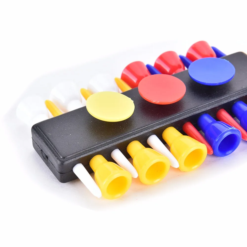 Plastic Golf Tee Holder Carrier With 12 Plastic Golf Tees With 3 Ball Markers + Keychain
Plastic Golf Tee Holder Carrier With 12 Plastic Golf Tees With 3 Ball Markers + Keychain