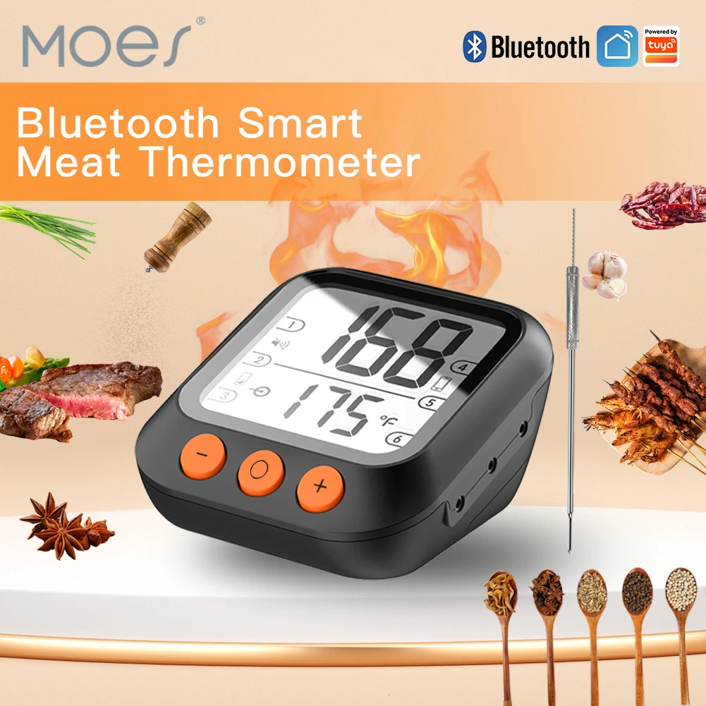 MOES Tuya Smart Thermometer Food Cooking Bluetooth Wireless BBQ Thermometer With 4 oven probes and Timer For Oven Meat Grill BBQ
MOES Tuya Smart Thermometer Food Cooking Bluetooth Wireless BBQ Thermometer With 4 oven probes and Timer For Oven Meat Grill BBQ