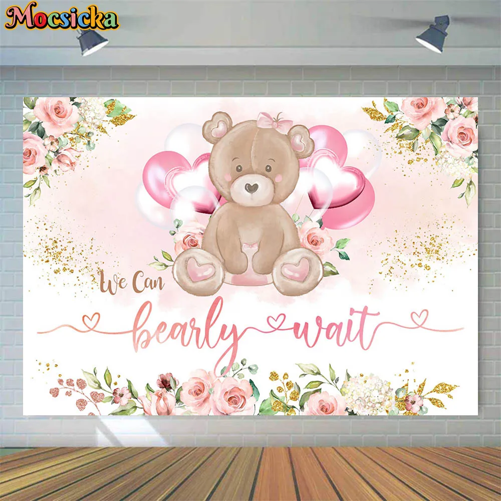 Mocsicka Baby Shower Backdrop Girl We Can Bearly Wait Pink Bear Photography Background Kids Birthday Baptism Custom Banner Decor
Mocsicka Baby Shower Backdrop Girl We Can Bearly Wait Pink Bear Photography Background Kids Birthday Baptism Custom Banner Decor