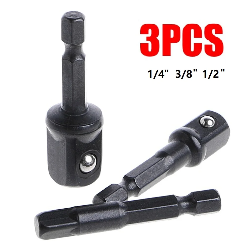 3PCS Impact Socket Adapter 1/4 3/8 1/2Inch 50mm Nut Driver Socket Hex Shank Steel Bead Handle Extension Drill Bit Accessories
3PCS Impact Socket Adapter 1/4 3/8 1/2Inch 50mm Nut Driver Socket Hex Shank Steel Bead Handle Extension Drill Bit Accessories