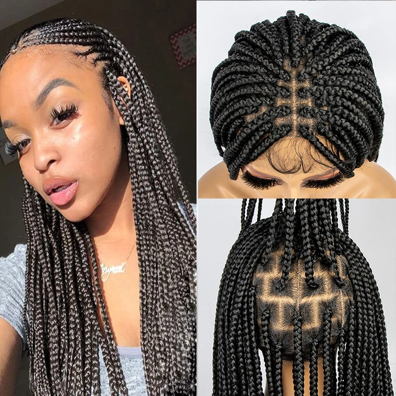Glueless 32 inch Full Lace Long Cornrow Braided Box Braids Lace Front Wig For Black Women Wig With BabyHair
Glueless 32 inch Full Lace Long Cornrow Braided Box Braids Lace Front Wig For Black Women Wig With BabyHair