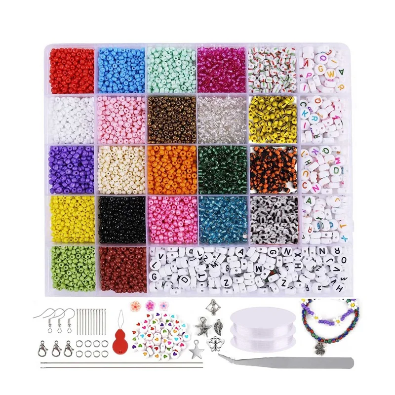 Glass Seed Beads Letter Beads,Stripe DIY Beads Assorted Kit With Organizer Box For DIY Jewelry Making, Beading, Crafting
Glass Seed Beads Letter Beads,Stripe DIY Beads Assorted Kit With Organizer Box For DIY Jewelry Making, Beading, Crafting