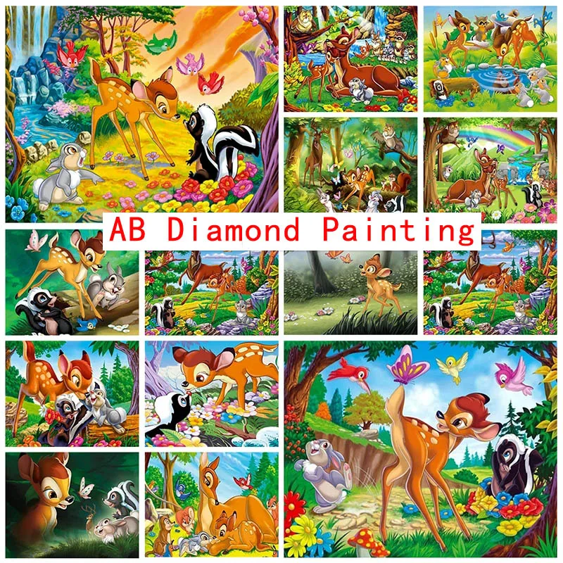 DIY AB Diamond Painting Disney Animal Bambi Cartoon 5D Diy Diamond Mosaic Embroidery Kids Cross Stitch Kits Art Home Decor
DIY AB Diamond Painting Disney Animal Bambi Cartoon 5D Diy Diamond Mosaic Embroidery Kids Cross Stitch Kits Art Home Decor