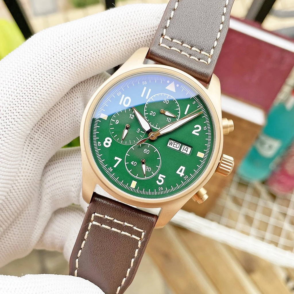 Mens Sport Watch Multifunctional Automatic Mechanical 43mm Watches Brown Leather Gree Dial
Mens Sport Watch Multifunctional Automatic Mechanical 43mm Watches Brown Leather Gree Dial