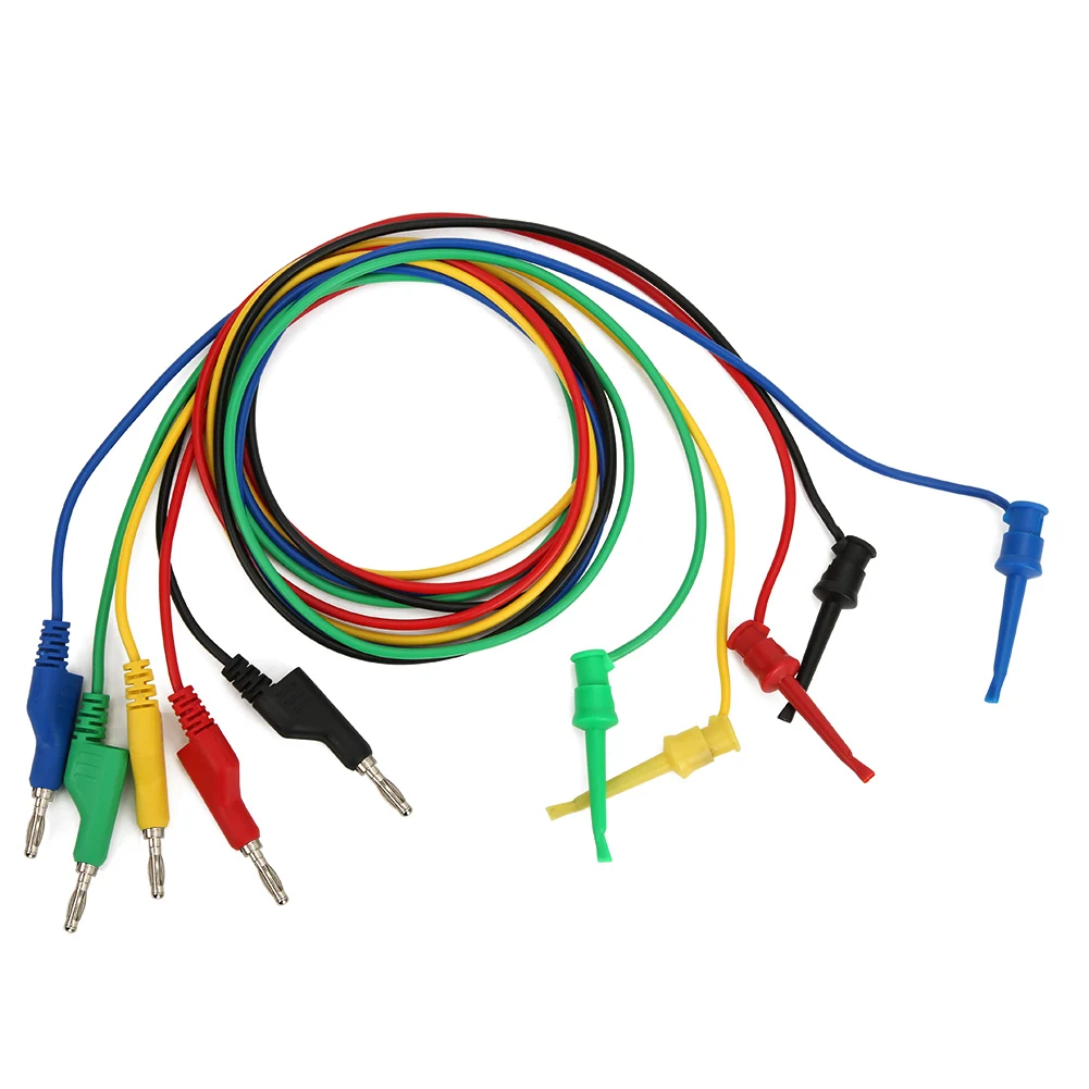 P1045 5Pcs 4mm 1m Stackable Banana Plug to Test Clip Multimeter Test Lead Cable Wire Accessory Test Test
P1045 5Pcs 4mm 1m Stackable Banana Plug to Test Clip Multimeter Test Lead Cable Wire Accessory Test Test