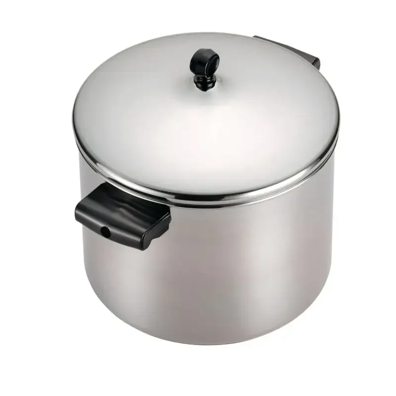 

Durable and Sturdy Silver Classic Series Stainless Steel Pot with Lid, Perfect for Food Prep and Color.