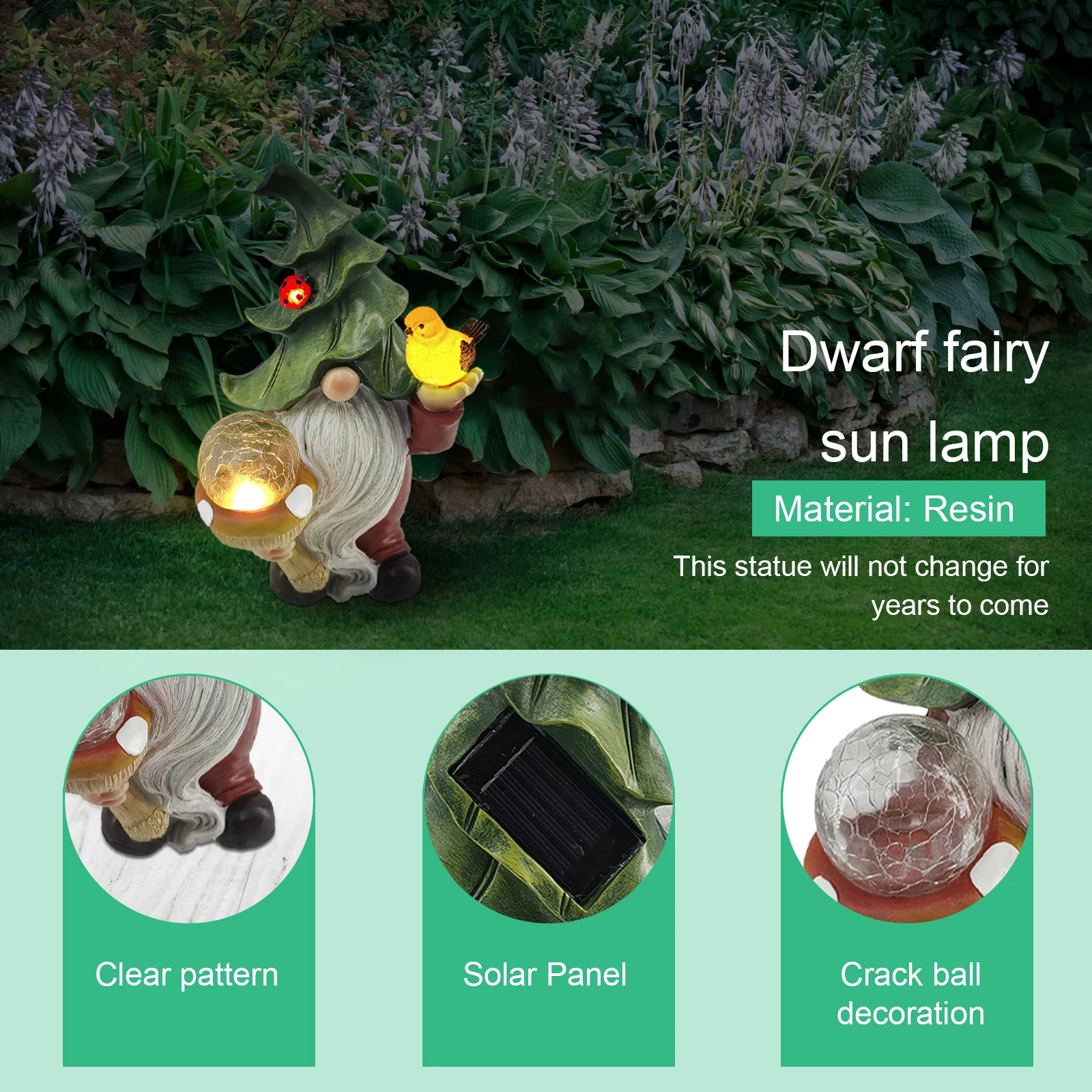 Resin Garden Landscape Statues Ornaments Solar Light Glow Goblin Elf Sculpture Art Crafts Kids Toys Home Decor for Holiday Party
Resin Garden Landscape Statues Ornaments Solar Light Glow Goblin Elf Sculpture Art Crafts Kids Toys Home Decor for Holiday Party
