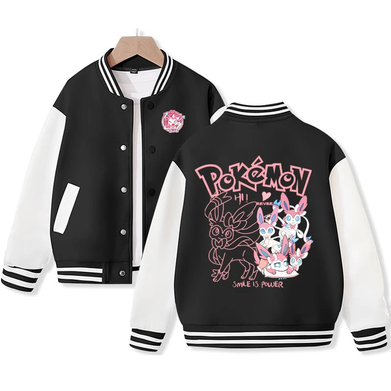Lovely Pokemon Sylveon Children Baseball Jackets Autumn Winter New Style Printed Capless Round Neck Top Fashion Kids Coats
Lovely Pokemon Sylveon Children Baseball Jackets Autumn Winter New Style Printed Capless Round Neck Top Fashion Kids Coats