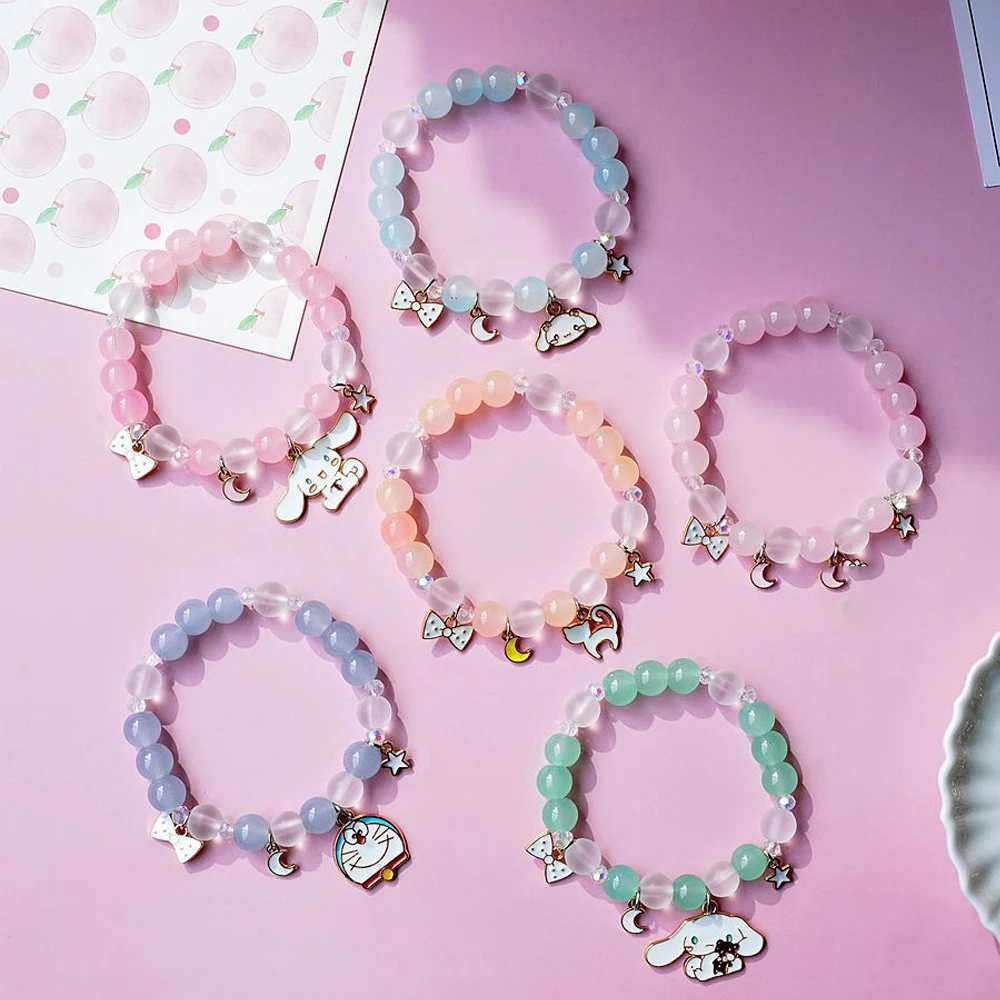 2022 New Sanrioed Kawaii Cinnamoroll Kuromi Mymelody Bracelet Fashion Crystal Beaded Sweet Bracelet for Girl Birthday Gifts
2022 New Sanrioed Kawaii Cinnamoroll Kuromi Mymelody Bracelet Fashion Crystal Beaded Sweet Bracelet for Girl Birthday Gifts