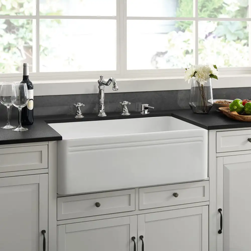 Swiss Madison Delice 30 x 18 Ceramic, Farmhouse Kitchen Sink with Apron
Swiss Madison Delice 30 x 18 Ceramic, Farmhouse Kitchen Sink with Apron