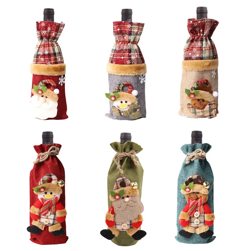 1 шт. Рождественский чехол для винной бутылки с мультяшным рисунком для домашнего хранения 
1 шт. Рождественский чехол для винной бутылки с мультяшным рисунком для домашнего хранения