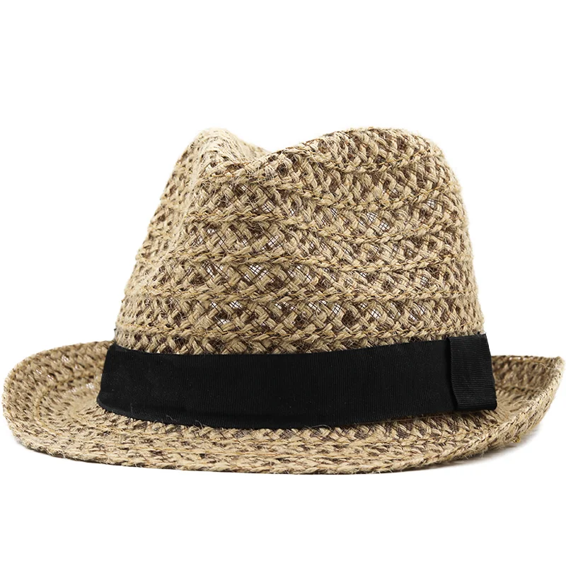 Simple Handwork Women Summer Raffia straw Sun hat Boho Beach Fedora hat Sunhat Trilby Men Panama Hat Gangster Cap
Simple Handwork Women Summer Raffia straw Sun hat Boho Beach Fedora hat Sunhat Trilby Men Panama Hat Gangster Cap