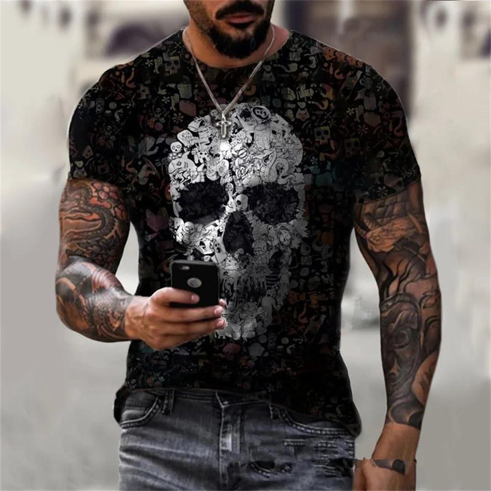 Street Fashion American Summer Male Short Sleeve T-shirts Latest Design Skull Style Short Sleeve 3d Printed
Street Fashion American Summer Male Short Sleeve T-shirts Latest Design Skull Style Short Sleeve 3d Printed