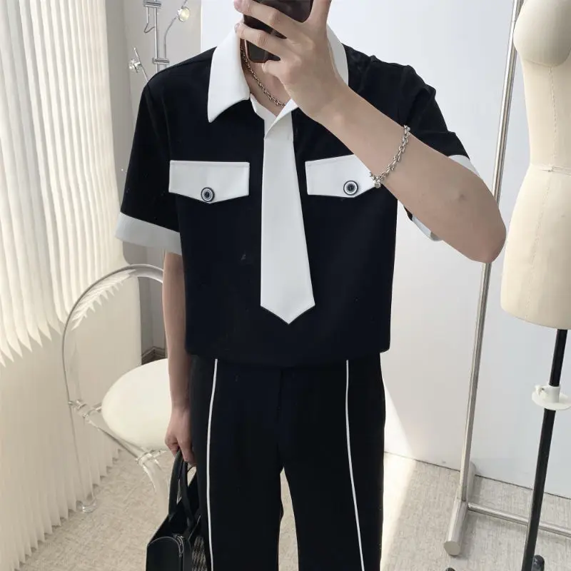 Рубашка мужская с коротким рукавом и воротником-стойкой, составного кроя
Рубашка мужская с коротким рукавом и воротником-стойкой, составного кроя