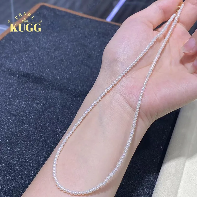 KUGG PEARL 18K Yellow Gold Necklace 3mm Natural Freshwater Pearl Choker Necklace 40cm Fashion INS Jewelry for Office Lady 
KUGG PEARL 18K Yellow Gold Necklace 3mm Natural Freshwater Pearl Choker Necklace 40cm Fashion INS Jewelry for Office Lady