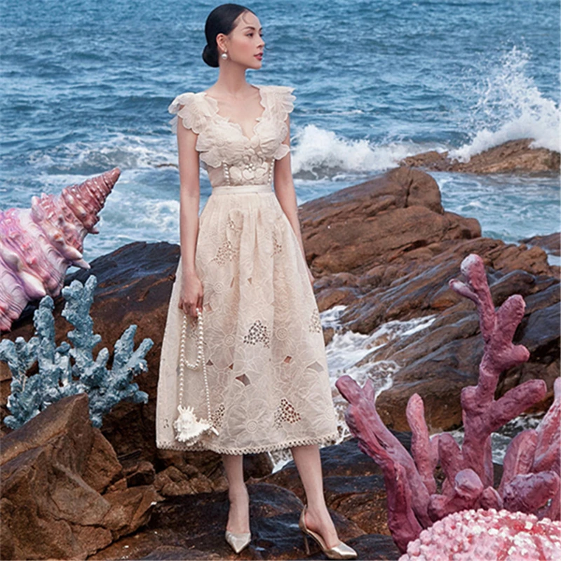 V-neck Hollow Out Beads Beading Summer Dress Women Femme Organza Patchwork Flower Embroidered Fairy Party Sexy Boho Long Dresses
V-neck Hollow Out Beads Beading Summer Dress Women Femme Organza Patchwork Flower Embroidered Fairy Party Sexy Boho Long Dresses