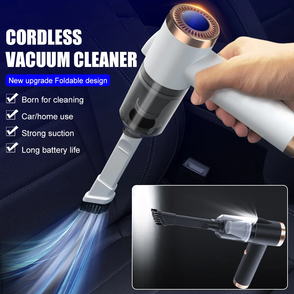 9000PA Car Cordless Vacuum Cleaner 120W Suction Rechargeable Car Vacuum Foldable Handle Mini Cleaning Tool for Car Interior Home
9000PA Car Cordless Vacuum Cleaner 120W Suction Rechargeable Car Vacuum Foldable Handle Mini Cleaning Tool for Car Interior Home