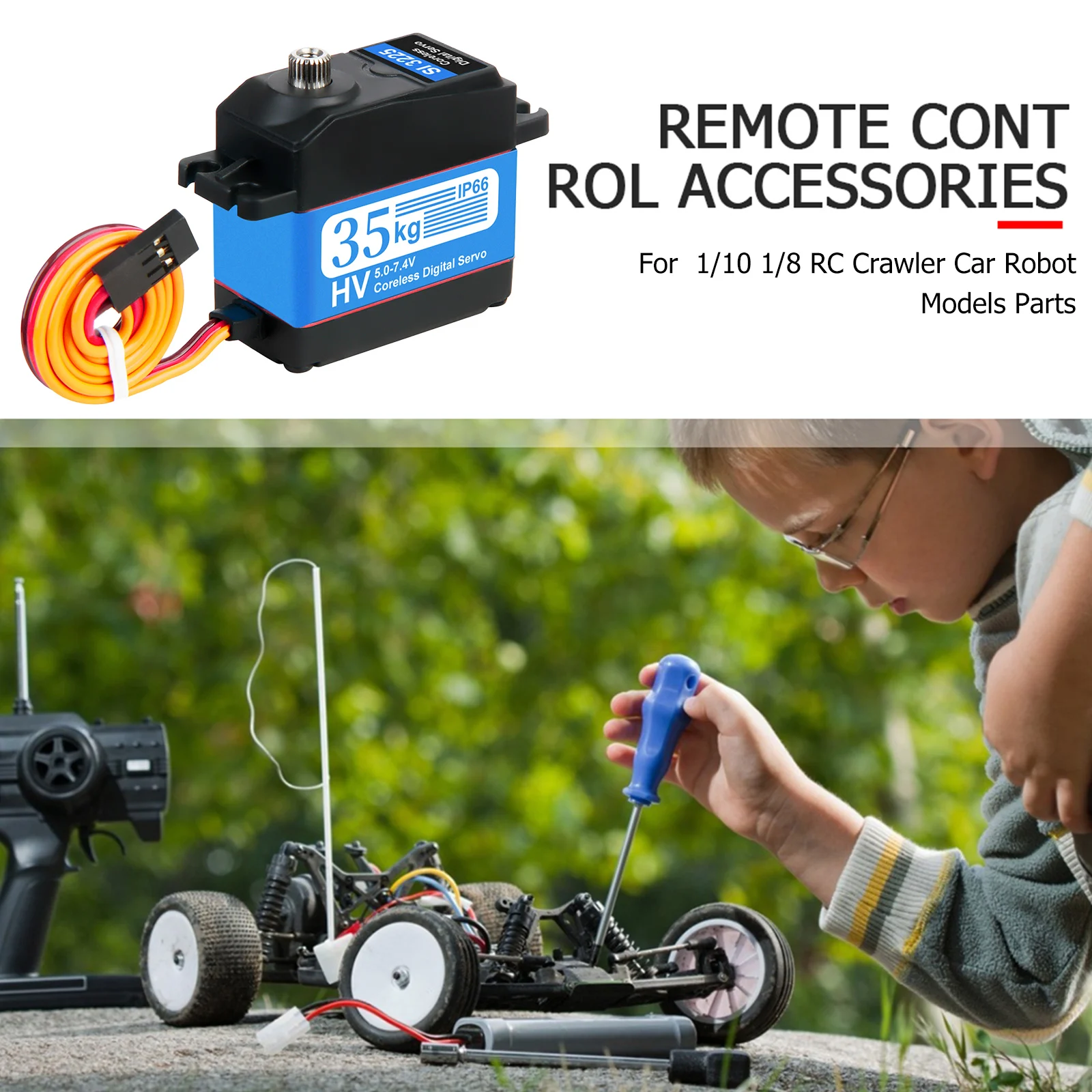 3235 SG IP66 Waterproof 35kg Stainless Steel Gear High Torque Digital Servo Kits for 1/10 1/8 RC Crawler Car Robot Models Parts
3235 SG IP66 Waterproof 35kg Stainless Steel Gear High Torque Digital Servo Kits for 1/10 1/8 RC Crawler Car Robot Models Parts