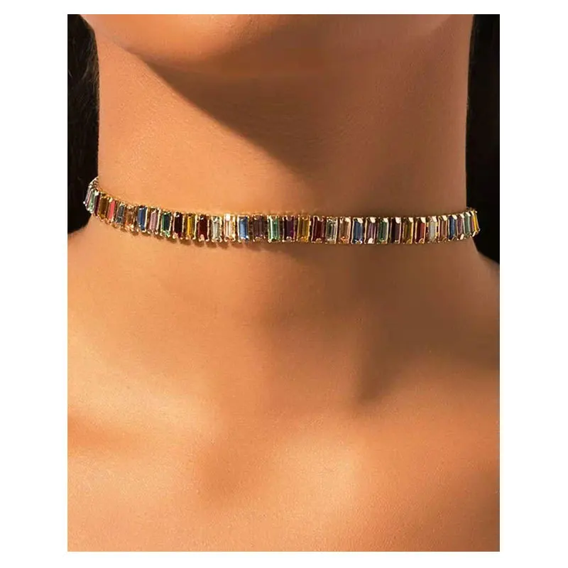 European And American Personalized Alloy Color Rhinestone Short Neck Chain Choker Fashion Women's Necklace
European And American Personalized Alloy Color Rhinestone Short Neck Chain Choker Fashion Women's Necklace