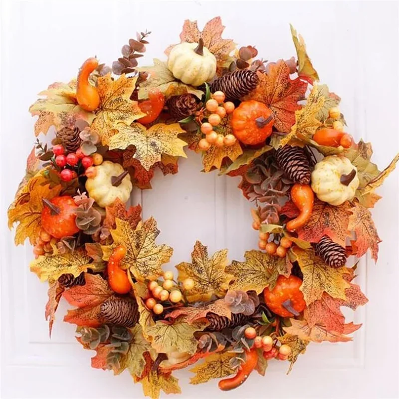 Autumn Door Wreath Christmas Halloween Decoration Pumpkin Berry Pine Cone Maple Artificial Wreath Cloth Rattan Material Home
Autumn Door Wreath Christmas Halloween Decoration Pumpkin Berry Pine Cone Maple Artificial Wreath Cloth Rattan Material Home