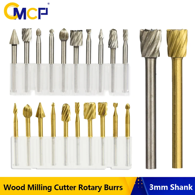 CMCP HSS Routing Router Bit 3mm Shank Titanium Coated Rotary Burrs Files for Wood Carving Tools
CMCP HSS Routing Router Bit 3mm Shank Titanium Coated Rotary Burrs Files for Wood Carving Tools