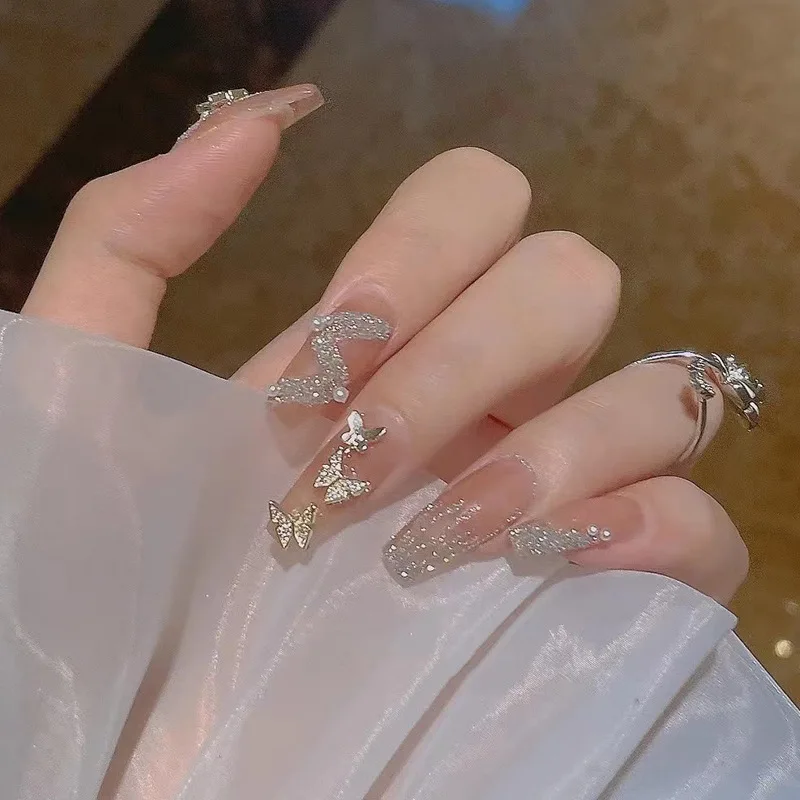 Nail Pieces Japanese-Style Long Wearing Armor Broken Diamond Streamer Flashing Flying Butterfly Fake Nails Removable Nail Art
Nail Pieces Japanese-Style Long Wearing Armor Broken Diamond Streamer Flashing Flying Butterfly Fake Nails Removable Nail Art