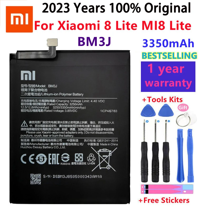 Xiao mi 100% Orginal BM3J 3350mAh battery For Xiaomi 8 Lite MI8 Lite BM3J High Quality Phone Replacement Batteries +Tools
Xiao mi 100% Orginal BM3J 3350mAh battery For Xiaomi 8 Lite MI8 Lite BM3J High Quality Phone Replacement Batteries +Tools