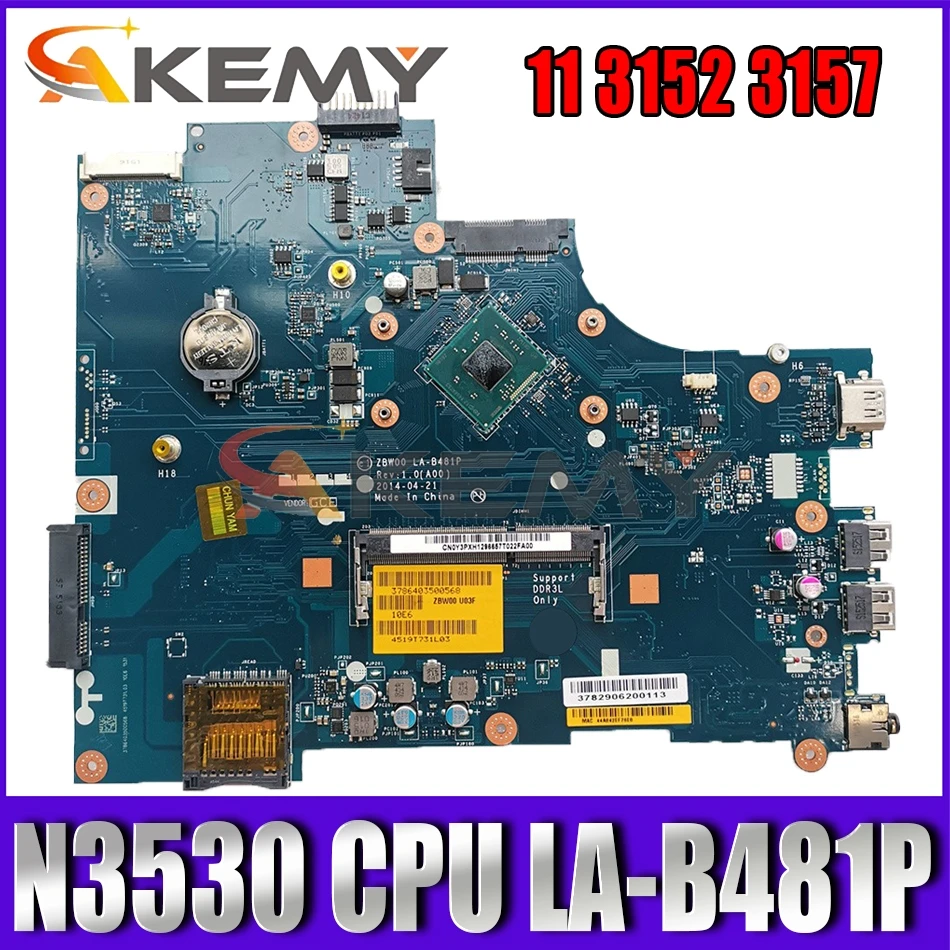 Системная плата Akemy Pentium N3530 для DELL INSPIRON 15 3531, системная плата Y3PXH 100% протестирована
Системная плата Akemy Pentium N3530 для DELL INSPIRON 15 3531, системная плата Y3PXH 100% протестирована