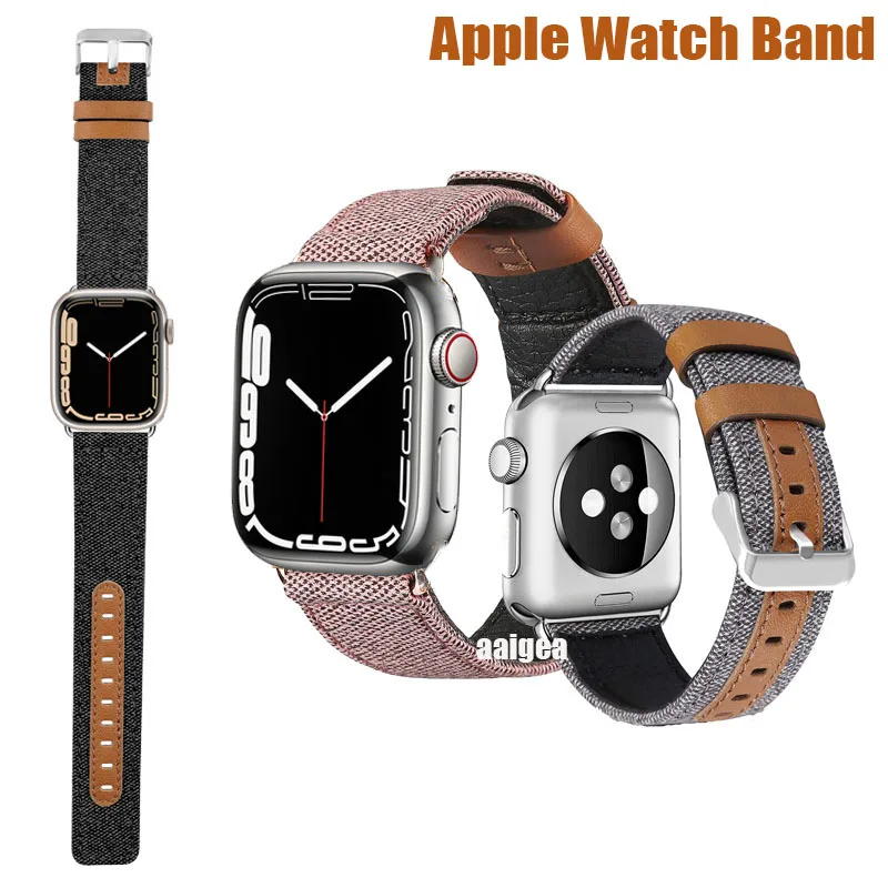 For Apple watch band 41mm 45mm 38mm 40mm 42mm 44mm Nylon Canvas Fabric Genuine Leather bracelet for iWatch 7 6 5 4 3 Strap
For Apple watch band 41mm 45mm 38mm 40mm 42mm 44mm Nylon Canvas Fabric Genuine Leather bracelet for iWatch 7 6 5 4 3 Strap