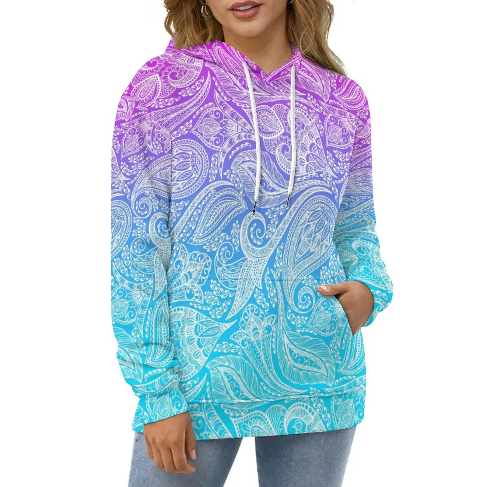Pink to Blue Ombre Hoodies Female White Floral Paisley Hip Hop Casual Hoodie Winter Long Sleeve Y2k Graphic Sweatshirts Big Size
Pink to Blue Ombre Hoodies Female White Floral Paisley Hip Hop Casual Hoodie Winter Long Sleeve Y2k Graphic Sweatshirts Big Size