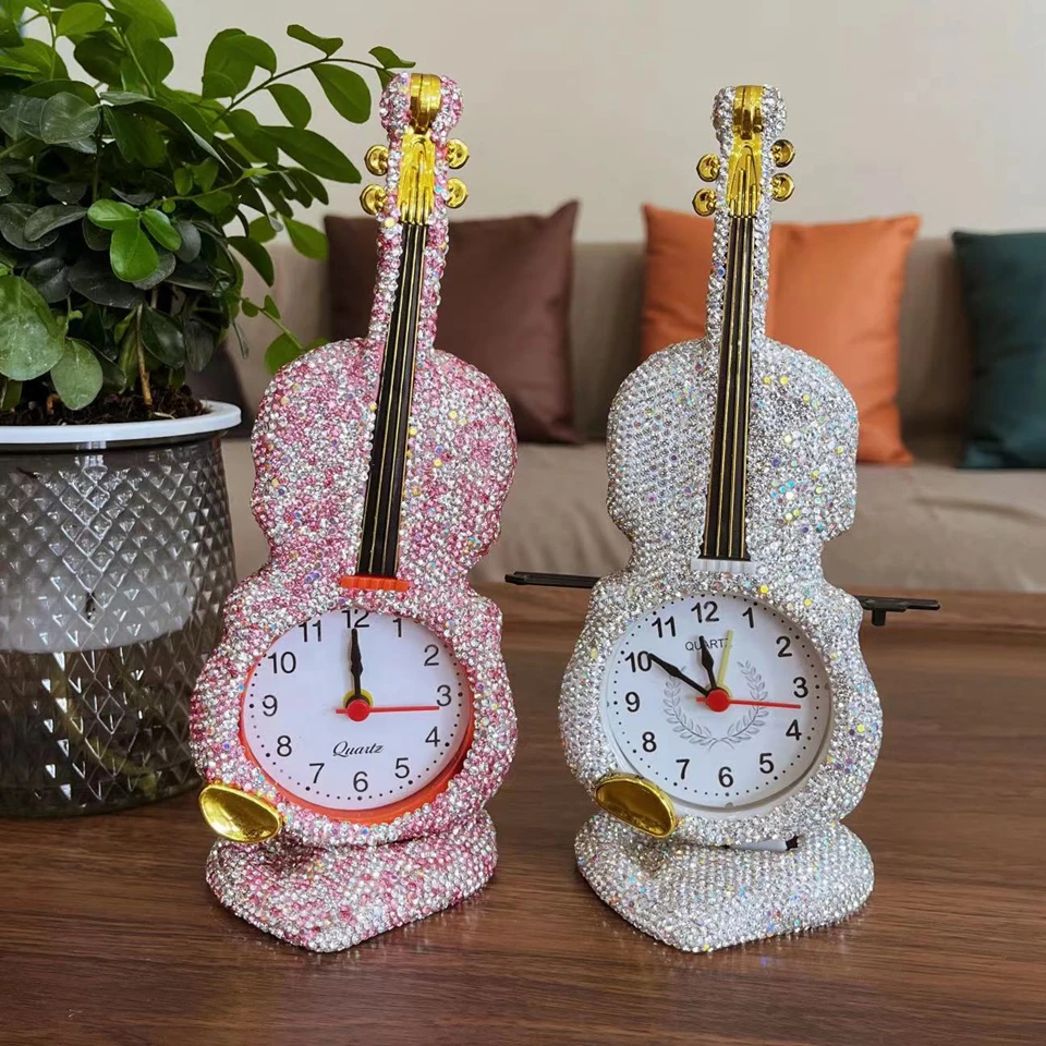 Simulation Violin Alarm Clock Rhinestone Musical Instrument Shape Desktop Clock Living Room Ornaments for Student Gifts
Simulation Violin Alarm Clock Rhinestone Musical Instrument Shape Desktop Clock Living Room Ornaments for Student Gifts