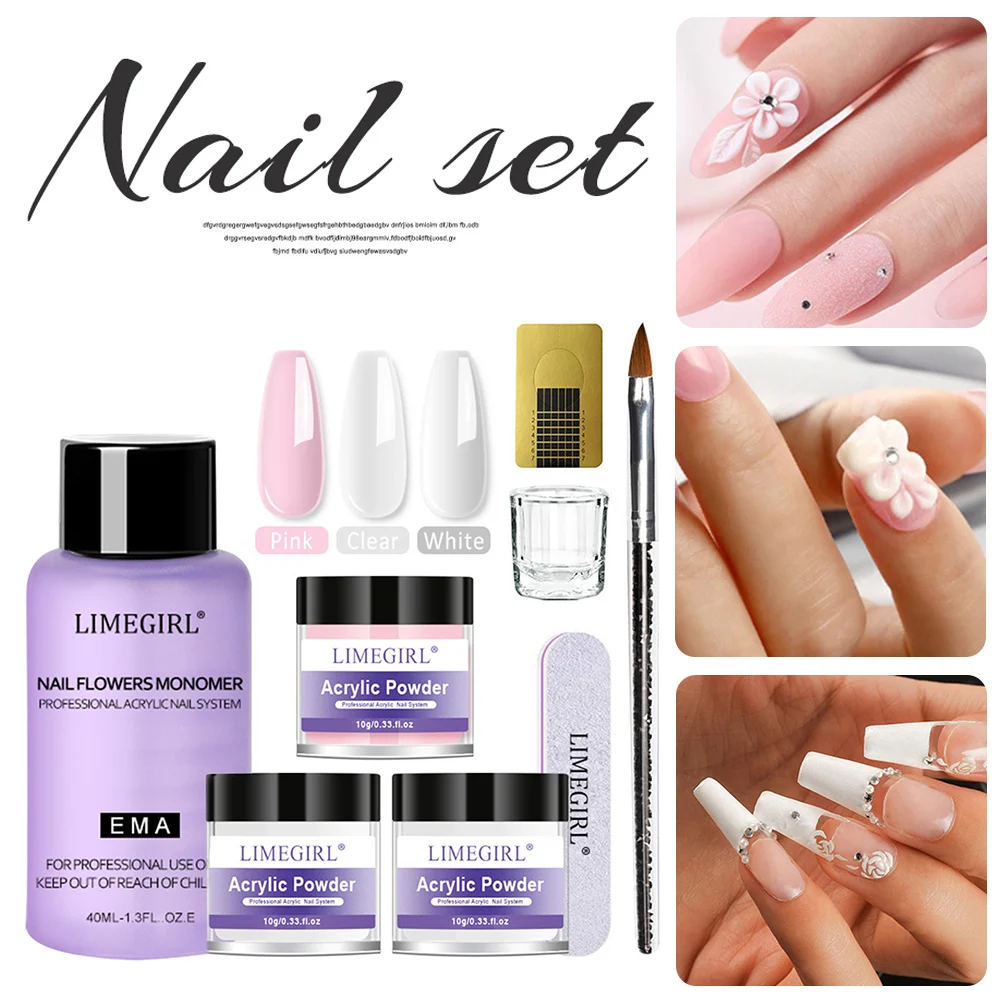 Nail Acrylic Liquid Monomer Powder Set with Nail Brush Nail Forms Manicure Kit 3 Colors DIY Nail Acrylic Powder Kit Acrylic Gel
Nail Acrylic Liquid Monomer Powder Set with Nail Brush Nail Forms Manicure Kit 3 Colors DIY Nail Acrylic Powder Kit Acrylic Gel