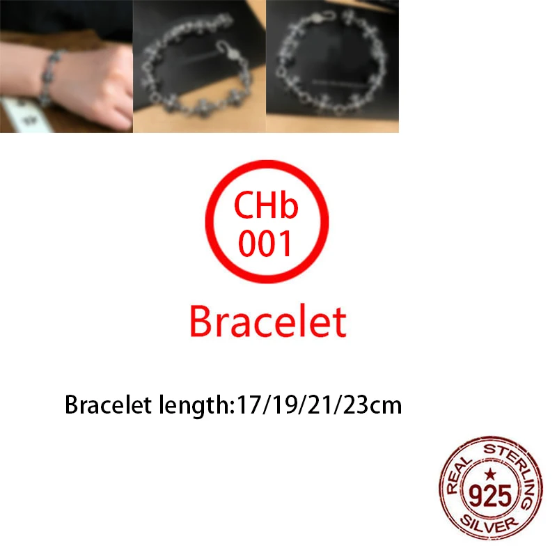 CHb-001 S925 Sterling Silver Bracelet Cross Flower Letter Street Dance Jewelry Re-enacted Gothic Punk Jewelry Gifts Hot
CHb-001 S925 Sterling Silver Bracelet Cross Flower Letter Street Dance Jewelry Re-enacted Gothic Punk Jewelry Gifts Hot