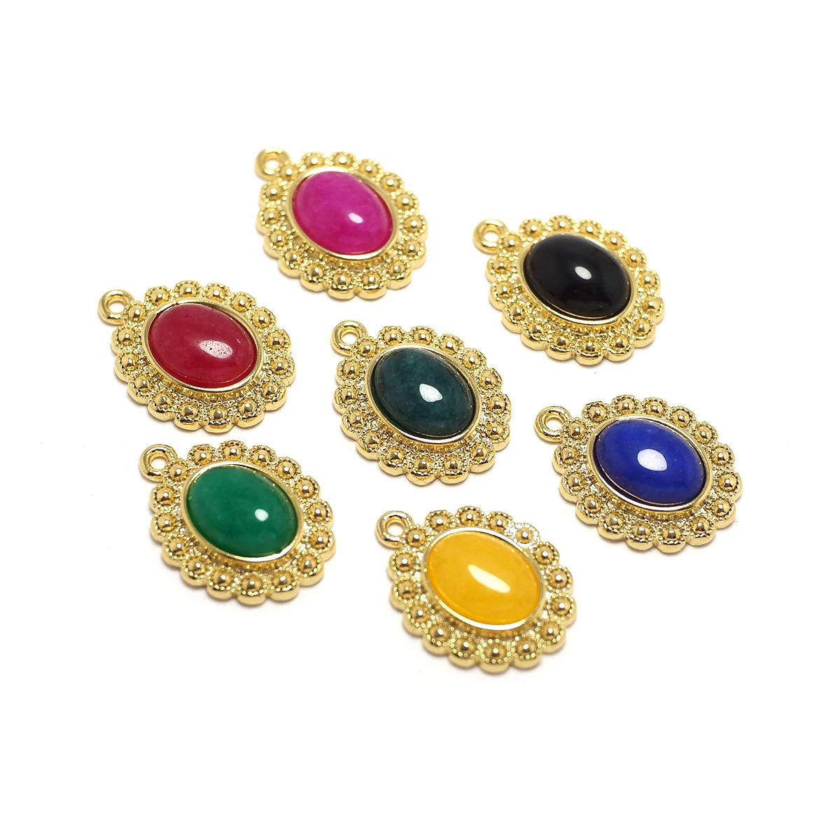 2pcs Oval Sun Charms,24K Gold Color Plated Brass,Cabochon Stone Necklace Pendants,Oval Flower Earring Jewelry Necklace Making
2pcs Oval Sun Charms,24K Gold Color Plated Brass,Cabochon Stone Necklace Pendants,Oval Flower Earring Jewelry Necklace Making