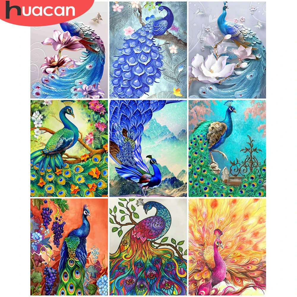 HUACAN Coloring By Number Animal Kits HandPainted Painting By Number Peacock Hand DIY Frame On Canvas For Living Room
HUACAN Coloring By Number Animal Kits HandPainted Painting By Number Peacock Hand DIY Frame On Canvas For Living Room